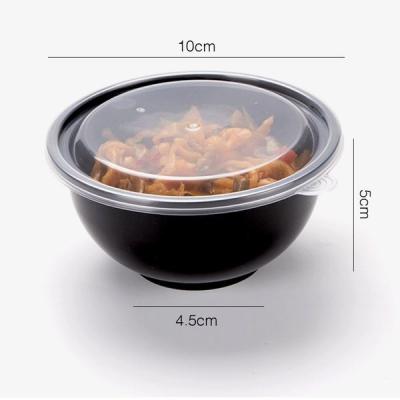 China 48oz Black Disposable Takeout Containers Easy Open Plastic Food Container for sale