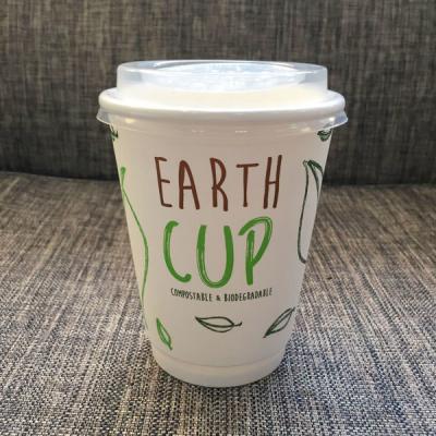 Китай 8 унций устойчивых бумажных кофейных чашек с двойной стенкой PLA с крышкой продается