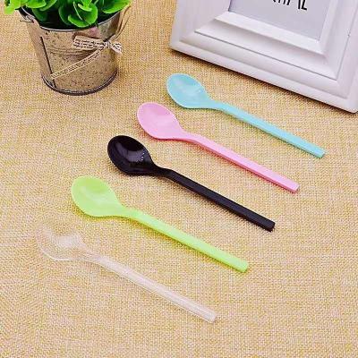 China 15cm Coloful PP Disposable Ice Cream Spoon For Dessert for sale