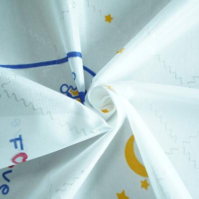 China Universal 70g Polyester Tricot Fabric Mattress Cloth Material White Color Printed for sale