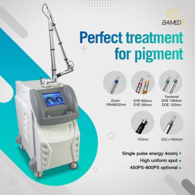 China Salon-Picosekunden-Laser-Maschine 1064nm 532nm für Haut-Pigmentations-Verletzungs-Problem-Behandlung zu verkaufen