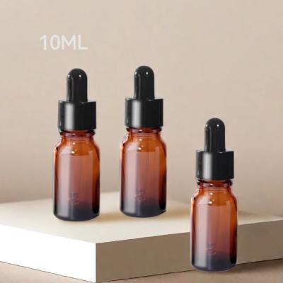 China Brwon 10ml Glass Dropper Bottle For CBD liquids And Essential Oils for sale