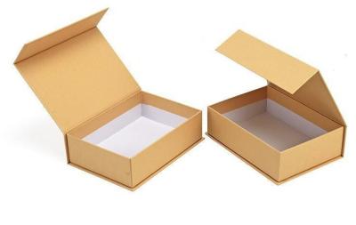 China Book Shape Folding Gift Box , ISO14001 Brown Kraft Paper Box for sale