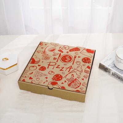 中国 Recyclable 100% paper Kraft Corrugated Pizza Box With 4C Color Printing 販売のため