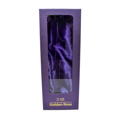 China 24K Golden Rose Luxury Packaging Boxes, Wine box with Flap And PET Window ISO9001 for sale