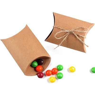 China Small Kraft Paper Box , Pillow Candy Box For Wedding Favor Decoration for sale