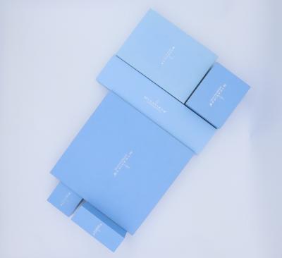 China Caixas de empacotamento luxuosas de papel revestidas do greyboard do envoltório rígidas com veludo Tray Handmade interno à venda