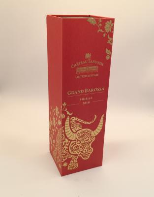 China As caixas de empacotamento luxuosas rígidas com carimbo da folha de ouro gravam para o ODM do OEM do vinho à venda