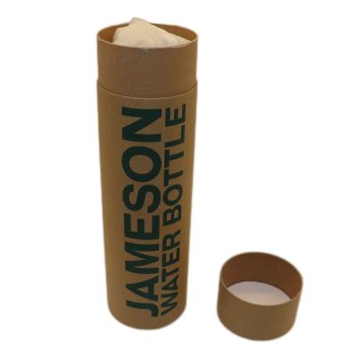 China Height 27.5cm Retail Packaging Boxes , Kraft Paper Tube Box For 500ML Bottle Dia 8cm for sale