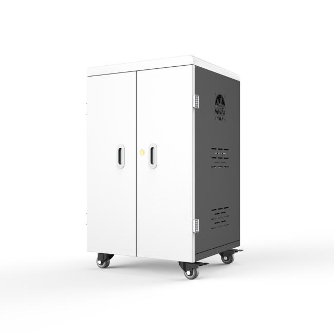 Front view of 42-slot iPad charging cabinet