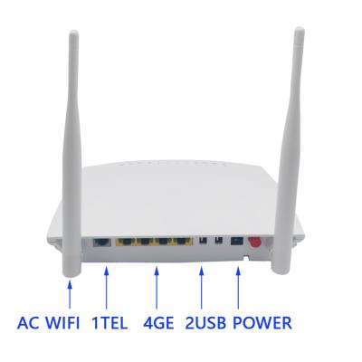中国 HG260P WiFi XPON ONU 4GE 1TEL 2.4g / 5g WiFi ONU ONT 20KM Transmission 販売のため