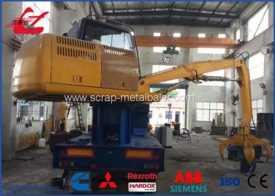 China Mobile Trailer Mounted Waste Car Scrap Metal Recycling Equipment With Grab for sale