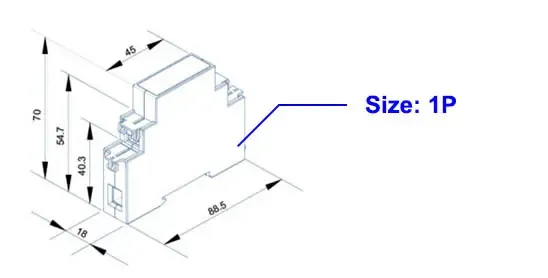 Dimension of ADL10-E Single-phase Energy Meter