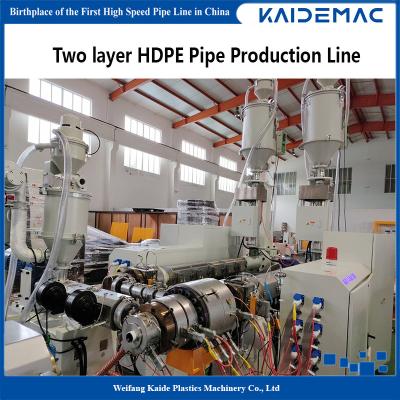 China Two Layer HDPE Water Pipe Production Line With Fully Auto Pipe Coiler Speed 60m/min for sale