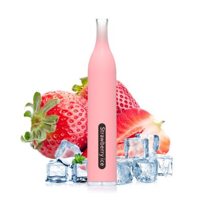 China 2.0ml 1.8Ohm 600 Puff Disposable Vape Pen Cotton Roll Strawberry Ice Flavor à venda