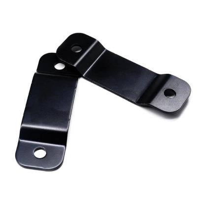 China Bracket Clip Custom Metal Stamping Parts Mounting Black Coating Support Bracket for sale