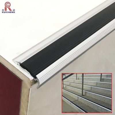 China Polished Aluminum Stair Nose Trim 12mm Height Fungi Resistant Mold Resistant for sale