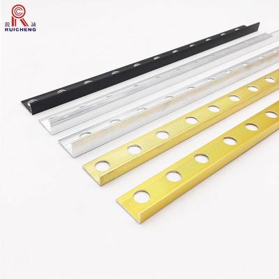 China Brushed Ceramic Tile Metal Edge Trim , 8.5mm Aluminum Trim Tile  L Shape for sale