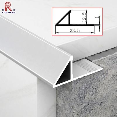 China Polished Tile Aluminum Edge Trim , Triangle Tile Trim 10mm Height for sale