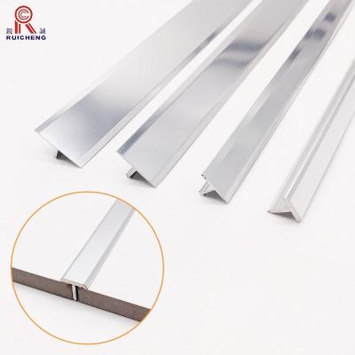 China Brushed Aluminum Tile Trim 7.5mm Height Ceramic Protection T Shape for sale