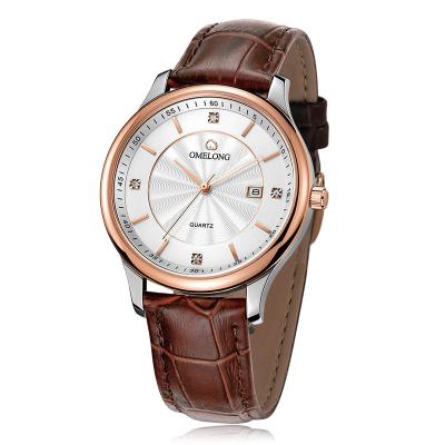 China Water Resistant Quartz Stainless Steel Watch Genuine Leather Strap With SR626SW Battery for sale