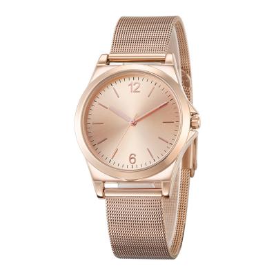 China Women's Analog Quartz Rose Gold Watch with Stainless Steel Mesh Strap Ladies Watch Simple and Elegant for sale