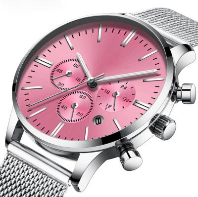 China Passen Sie Großhandels-unbedeutende Masche 3ATM auf, kundenspezifisches Logo der Uhr zu gurten für Männer zu verkaufen