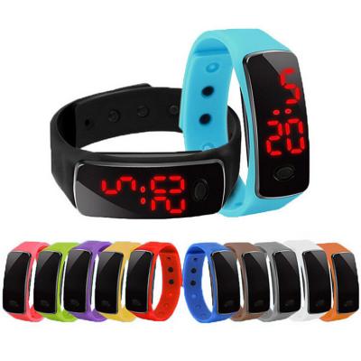 China Plastic Case Silicone Digital Led Watch Wristwatch Customized Brand for sale