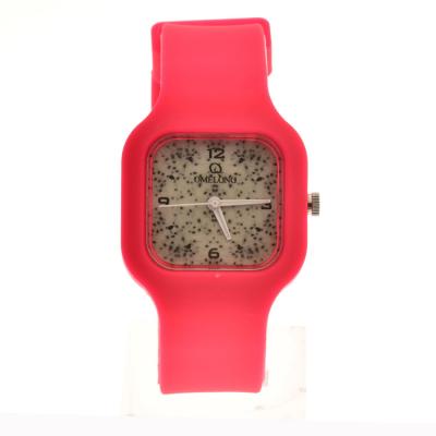 中国 水晶動きとの赤い色のシリコーンの正方形の腕時計の防水 販売のため