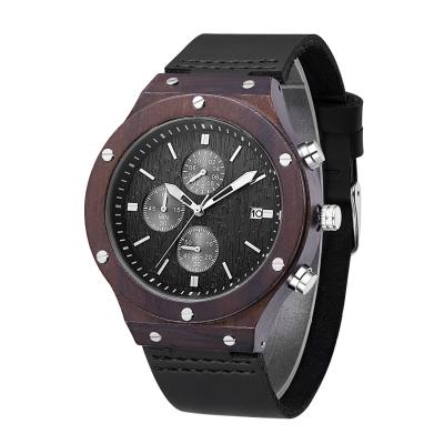 Chine En bois concevez les montres en fonction du client avec la couleur de noir d'affichage de plume de semaine de date à vendre
