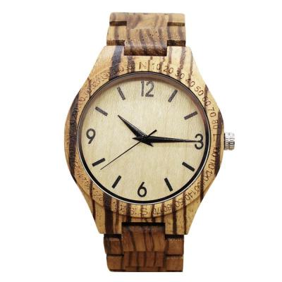 China Etiqueta privada del reloj de madera de encargo de la cebra de la moda, reloj de madera del cuarzo con precio justo en venta