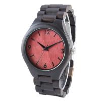 China Black Handmade Walnut Natural Wood Watches With Waterproof for sale