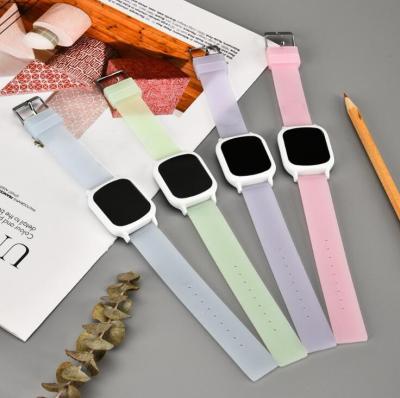 China Punho de borracha colorido do relógio relativo à promoção do silicone do quadrado do presente para unisex à venda