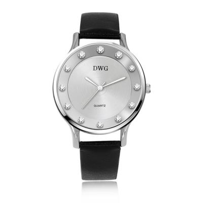 China Unisex Leather Strap Quartz Watch Black Minimalist Wrist Watch CE Approved for sale