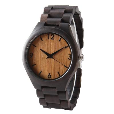 China Men Wooden Wrist Watch Dial 3 Atm Water Resistant Bamboo Quartz Watch for sale