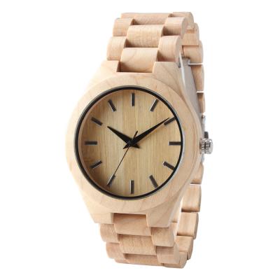 China Design hot sell natural bamboo wooden watch maple wooden strap watches for sale
