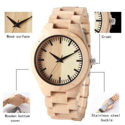 中国 ダイヤルの日本動きの木の水晶腕時計、ギフトのための元の木製の穀物の腕時計 販売のため