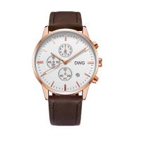China Chronograph Leather Relogio Mens Wristwatch 3bar Alloy for sale