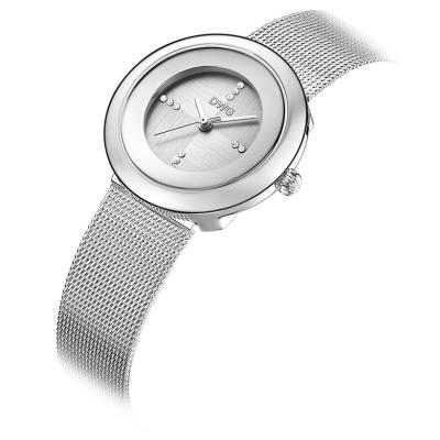 中国 ステンレス鋼の水晶セイコー網ベルトの腕時計の黒の女性実業家の水晶腕時計 販売のため