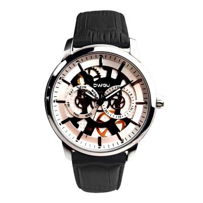 China Relógio automático impermeável de couro genuíno do relógio redondo dos homens clássicos à venda