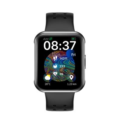 China Touch Screen Bluetooth Smart Watch Wristwatch Square Alloy Case PVD Black for sale