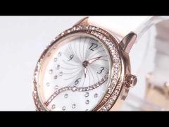 White Genuine Leather Alloy Jewelly Womens Fashion Quartz Watch For Gift