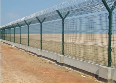China 50x100mm Y Post Airport 358 Security Fence Bto22 Pvc Coated With Razor Barbed Wire for sale