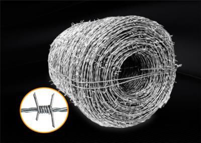 China 12.5 Guage Fully Galvanised Barbed Wire 80g/M2 Zinc Coating 1320 Feet for sale