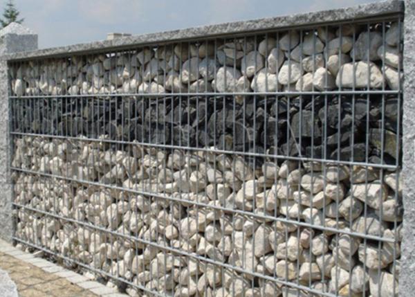 Quality 75x75mm 4mm Diameter Welded Gabion Mesh 30cm Fence Filled With Rocks for sale