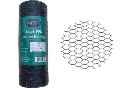 中国 塀ワイヤー20ゲージの六角形の家禽の網のビニール上塗を施してある黒い60
