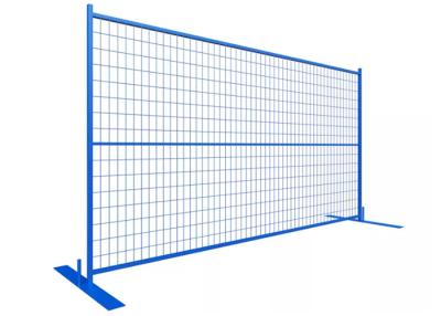 China Blue Canada Temporary Construction Fence Panel 60x150mm Standard Mesh Size Outdoor for sale