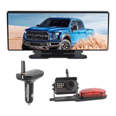 China Night Vision 33ft Mirror Dash Cam Backup Camera 12 Inch Touch Screen for sale