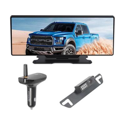 China 12 Inch Screen RV Wireless Backup Camera Mirror System With Dashcam for sale