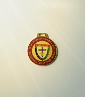 China Collectible Medal With Ribbon With Soft Enamel Color In Gold Plating For Methodist for sale